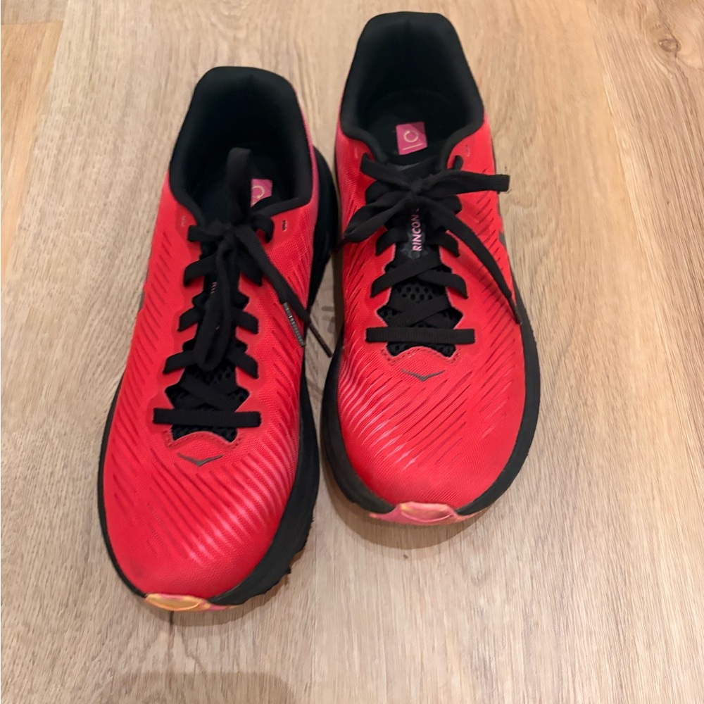 Hoka Red and Black Women's Sneakers